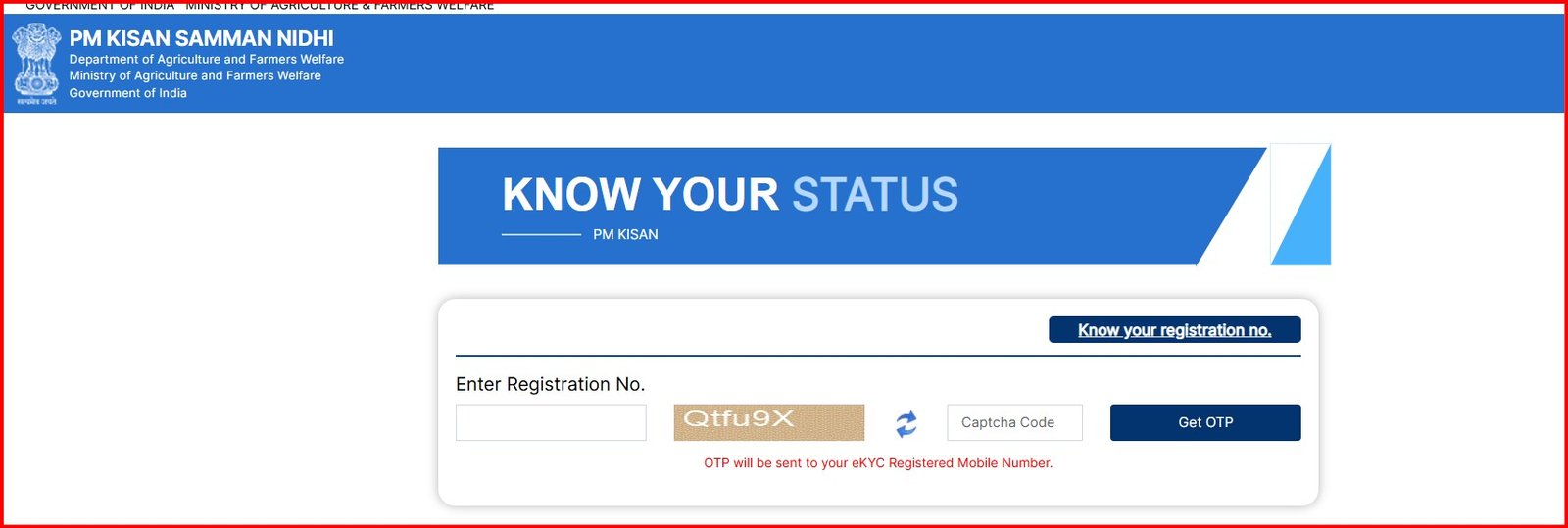 PM Kisan Official Status ChecK Link