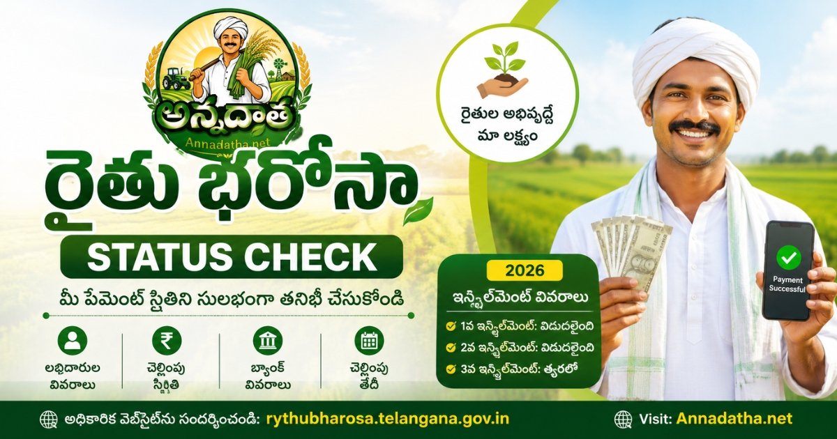 Rythu Bharosa Status Check 2026 – Payment Status & Beneficiary List
